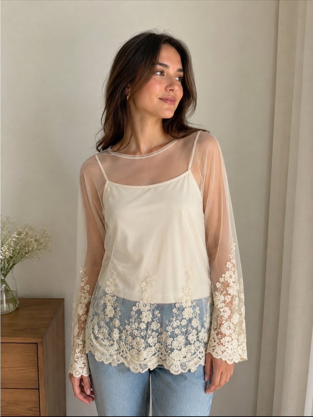 Ultra Punk Lace Blouse Shirt Sz XL